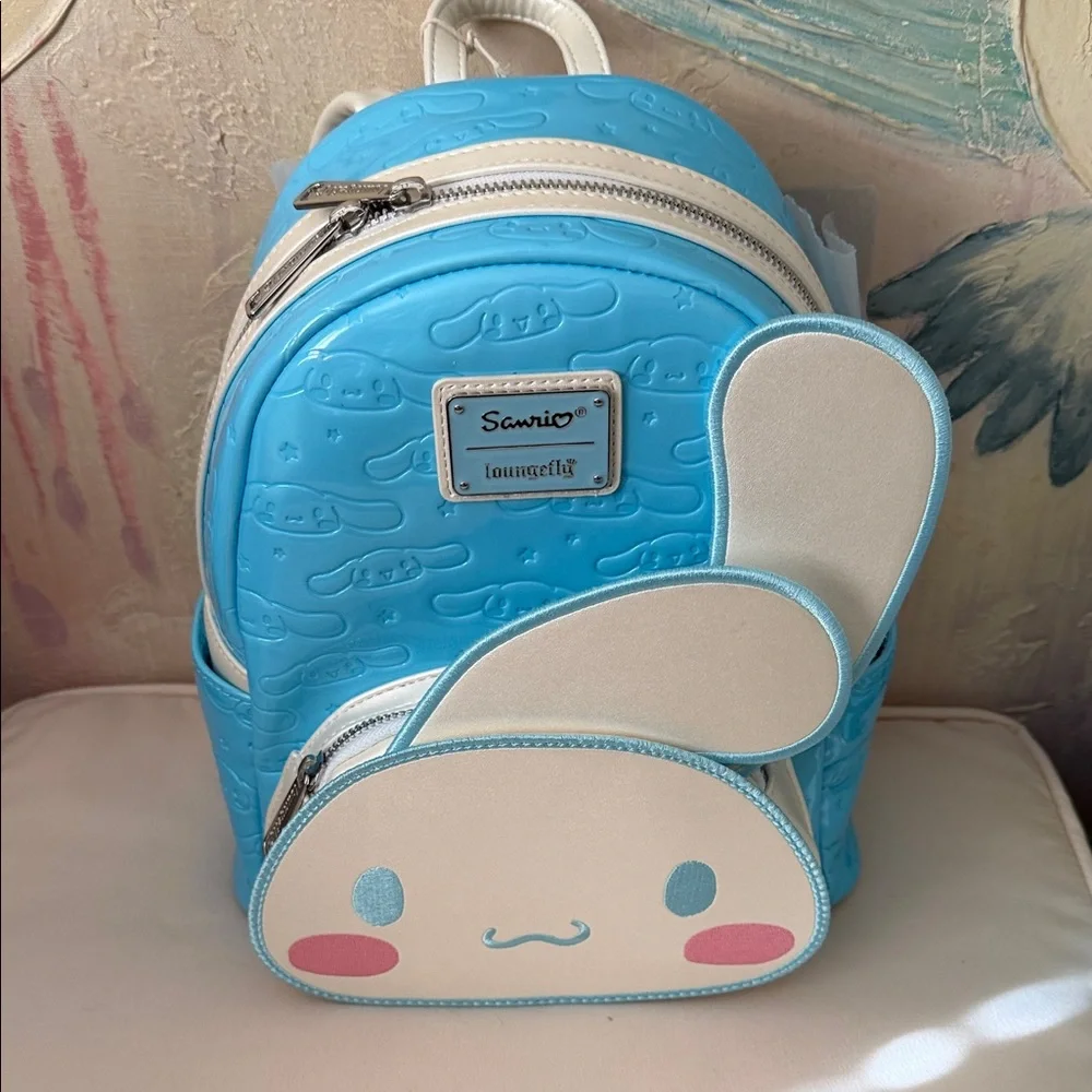 Loungefly Sanrio Cinnamon Roll Moveable Ears Blue mini Backpack Hard Tag New!